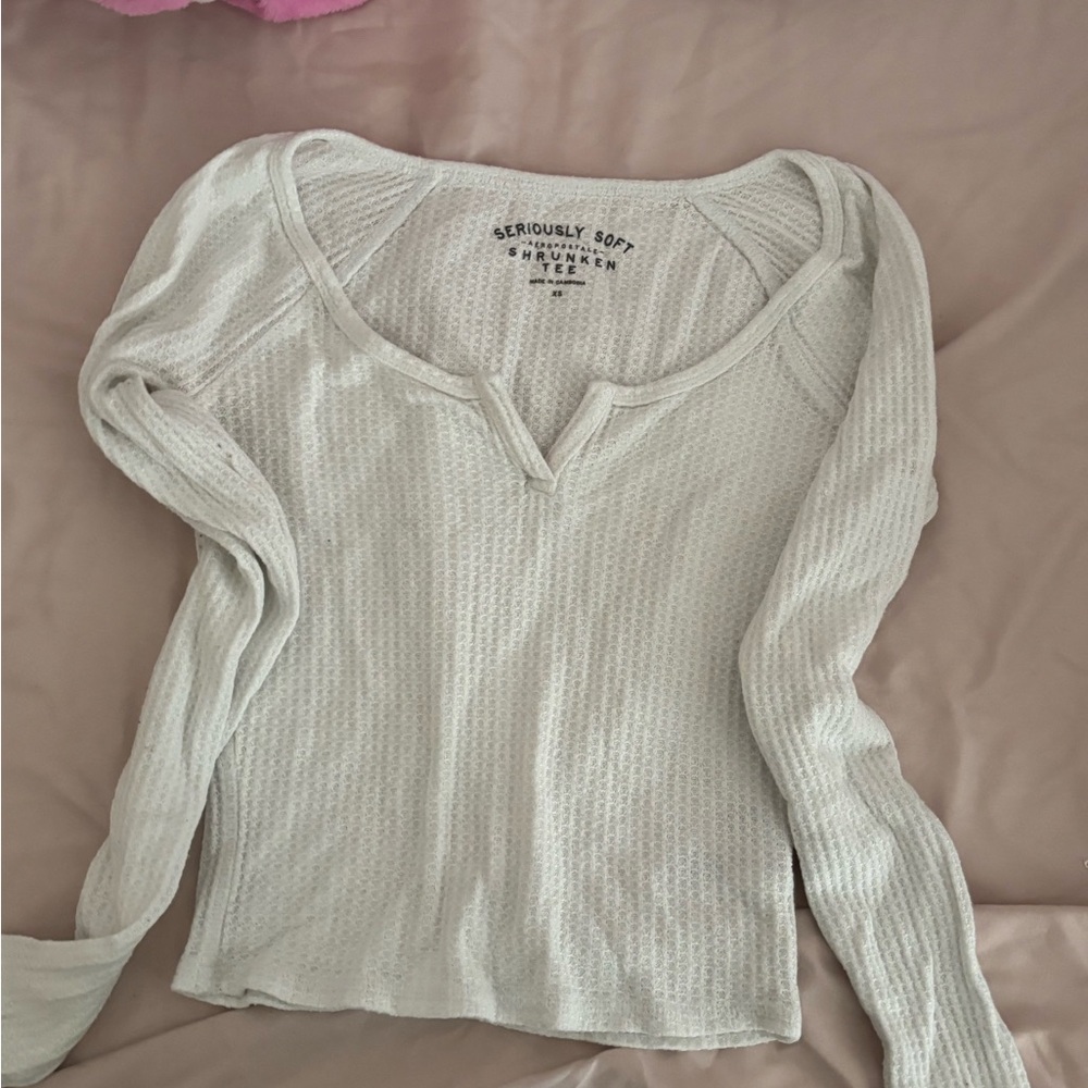 Aeropostale Cream Long Sleeve Top